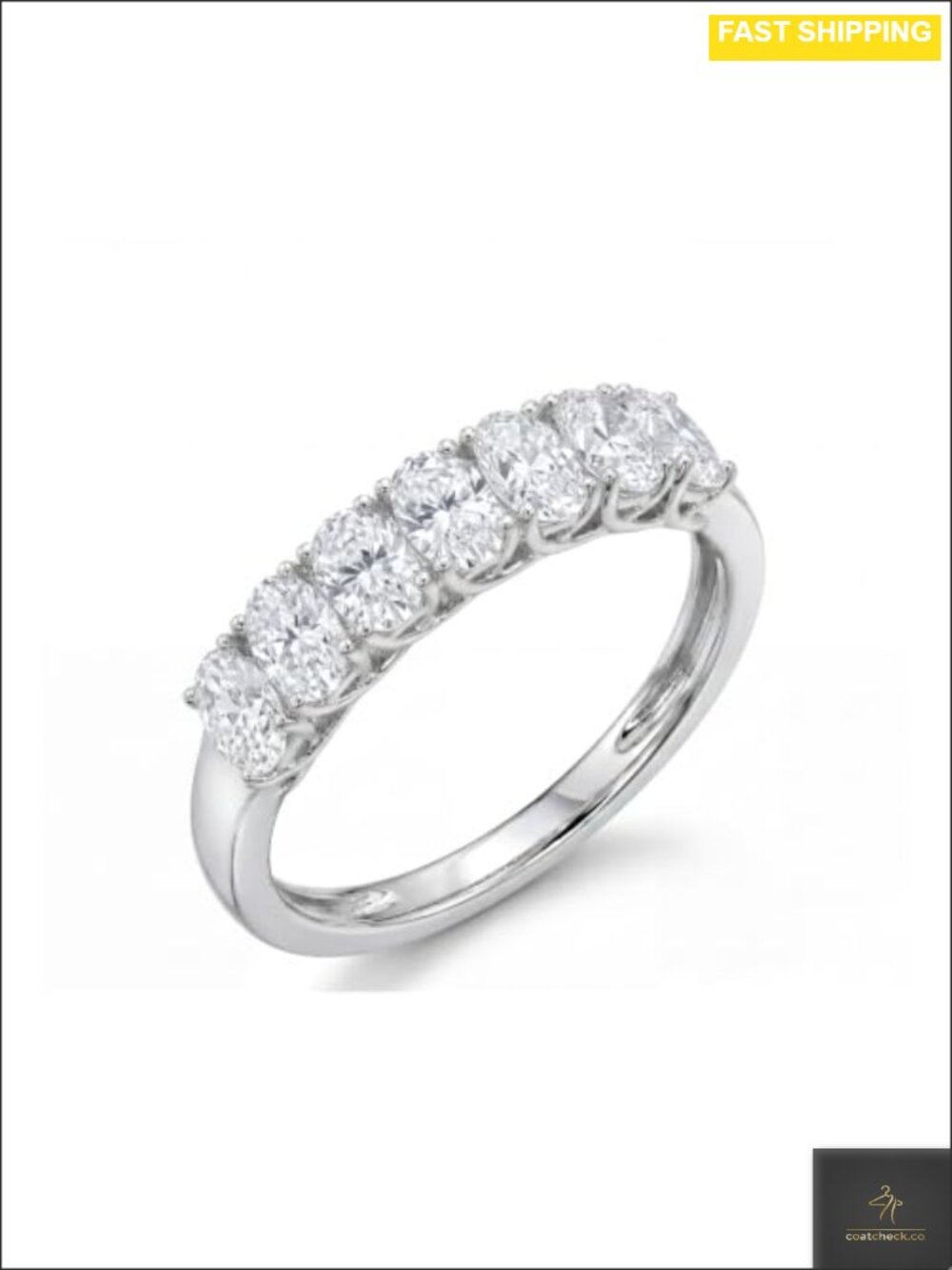 Lab Grown Diamond Eternity Ring 14K White Gold Plated 925 Sterling Silver 1.4